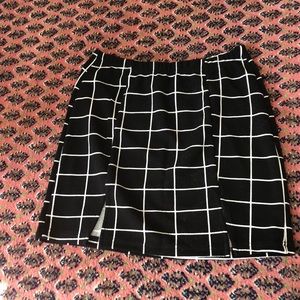 Black and white mini skirt